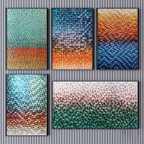 现代抽象艺术装饰画3d模型