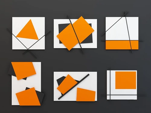 现代几何装饰画挂画3d模型