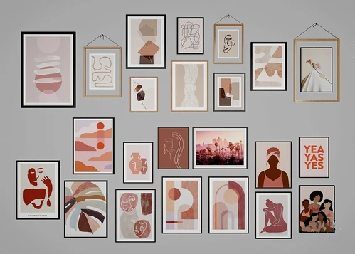 北欧抽象装饰画3d模型