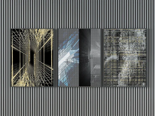 现代抽象装饰画3d模型