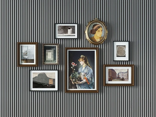美式人物装饰画相框3d模型