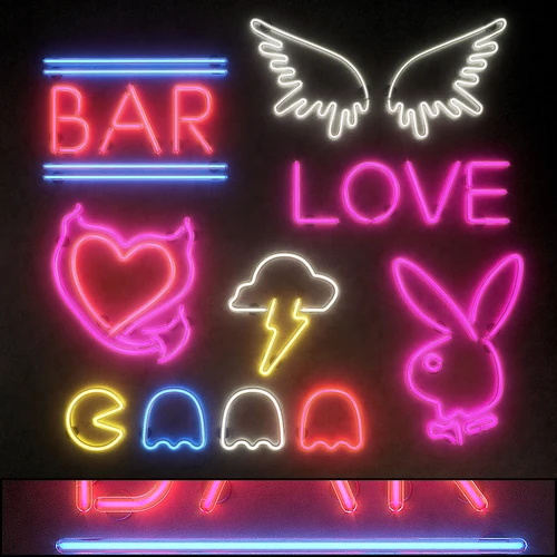 现代酒吧霓虹灯logo