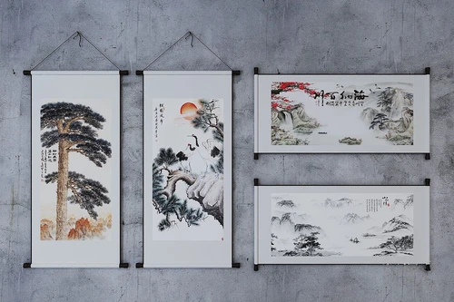 中式水墨山水装饰画3d模型