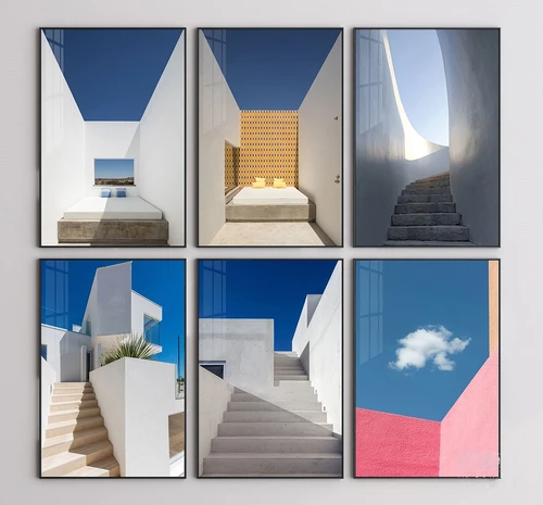现代建筑艺术装饰画3d模型