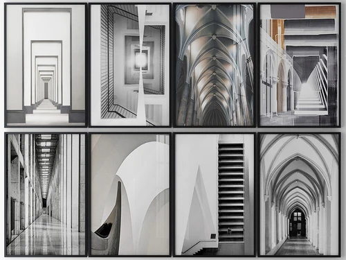 现代黑白建筑装饰画3d模型