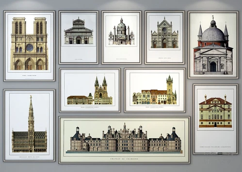 简欧建筑装饰画3d模型