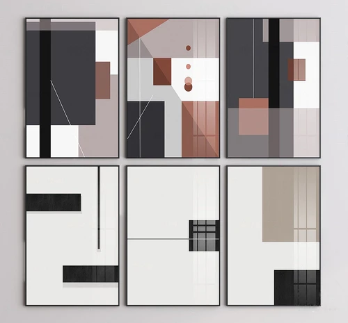 现代抽象装饰画3d模型