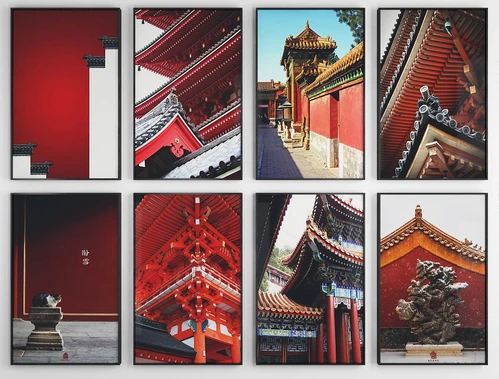 中式明清宫殿装饰画3d模型