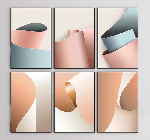 现代抽象装饰画3d模型