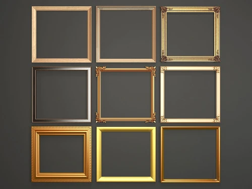 欧式镀金相框3d模型