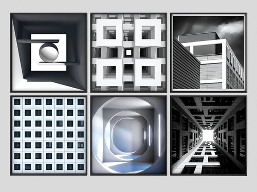 现代建筑装饰画3d模型