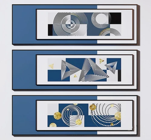现代几何创意挂画3d模型
