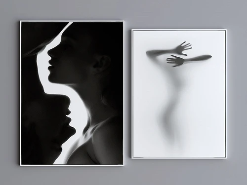 现代黑白人物装饰画3d模型