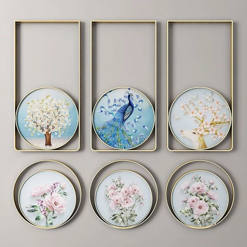 新中式花鸟装饰画3d模型