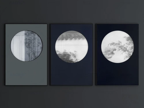 新中式竹子装饰画3d模型