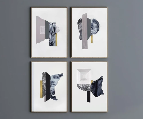 现代人物装饰画3d模型
