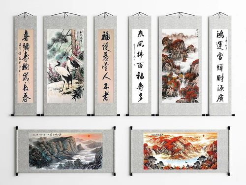 中式字画装饰画3d模型