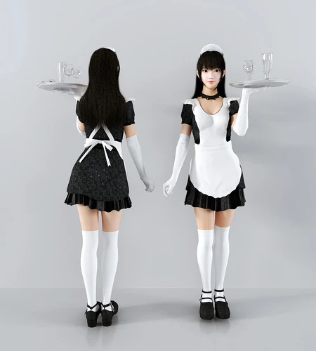 现代女仆服务员人物