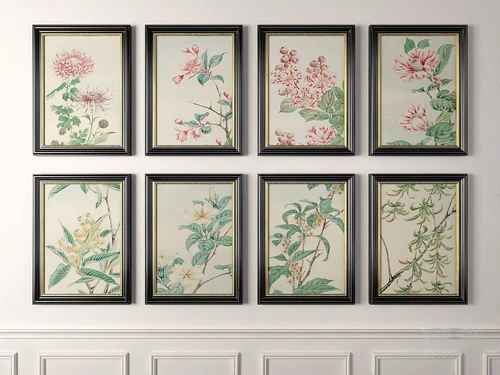 美式花卉装饰画3d模型