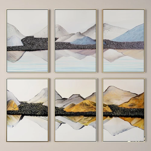 现代山脉装饰画3d模型