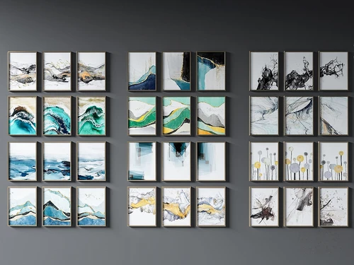 现代抽象装饰画3d模型