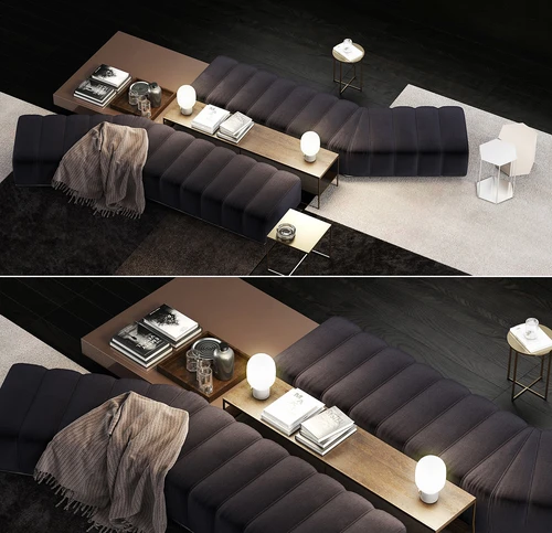 Minotti 现代沙发凳茶几组合