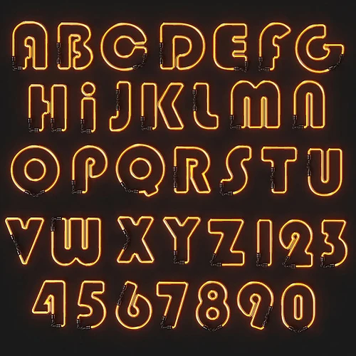 现代霓虹数字字母墙面装饰灯