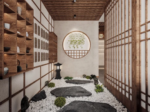 新中式餐厅过道