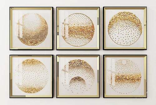 现代石头颗粒艺术装饰画3d模型