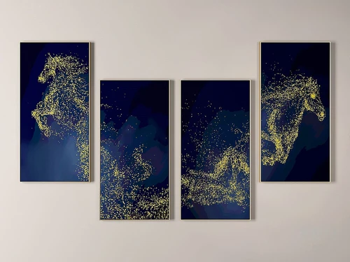 现代动物马装饰画3d模型