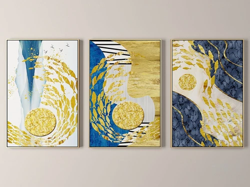 现代抽象风景装饰挂画3d模型