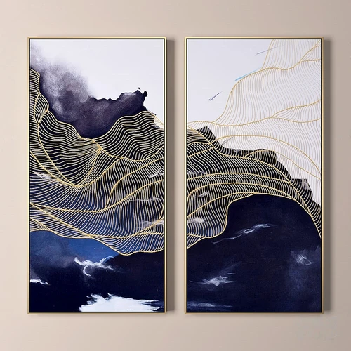 现代金属边抽象挂画3d模型