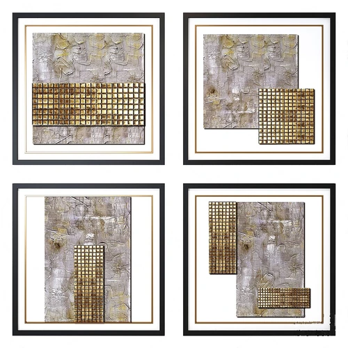 现代金属立体装饰画3d模型