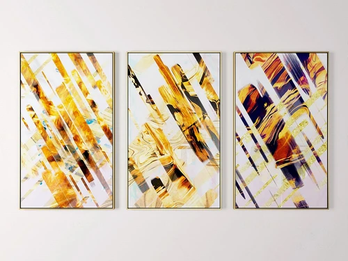 现代抽象油画装饰画3d模型
