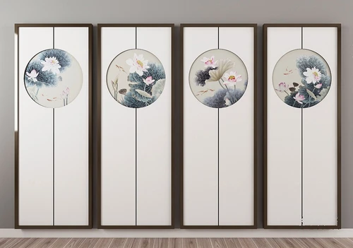新中式装饰挂画3d模型