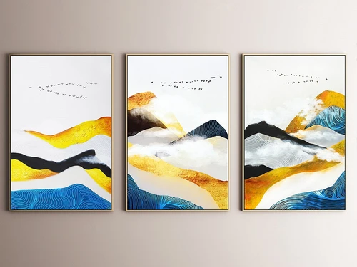 现代山景装饰挂画相框3d模型