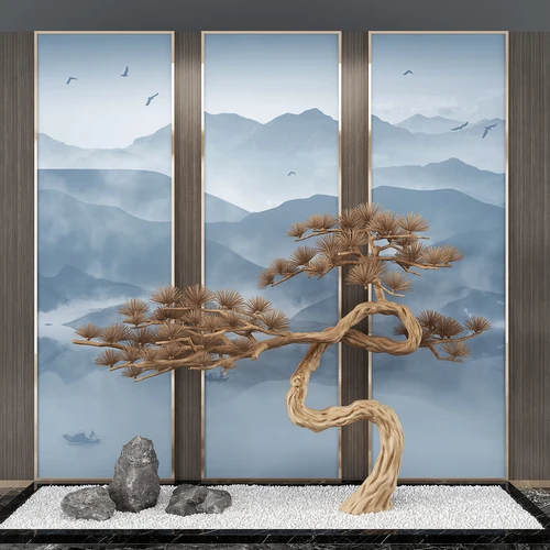 新中式景观松树