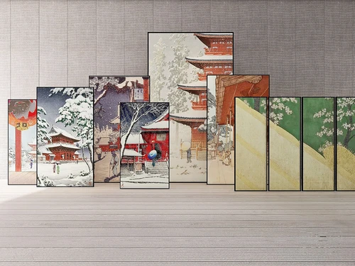 新中式装饰画3d模型