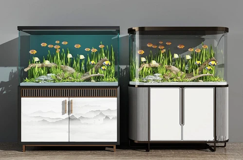 新中式鱼缸水族组合