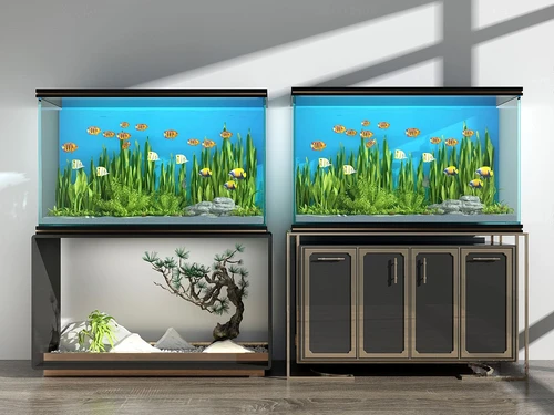 新中式鱼缸水族组合
