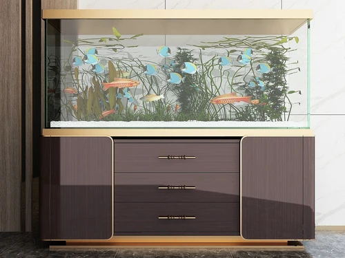 现代轻奢鱼缸水族组合