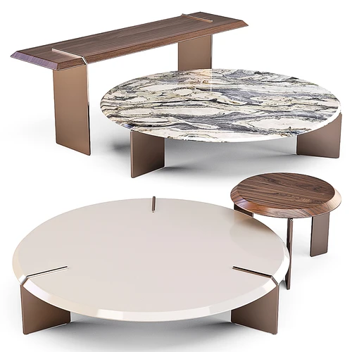 Minotti 现代圆形茶几边几