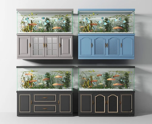 简欧鱼缸水族组合