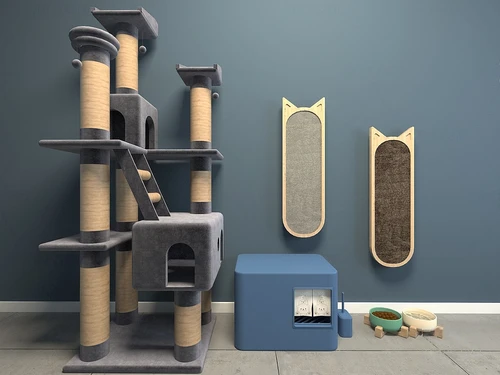 现代猫爬架猫粮宠物用品
