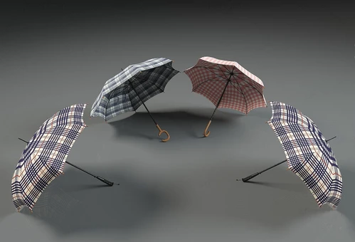 现代格子雨伞