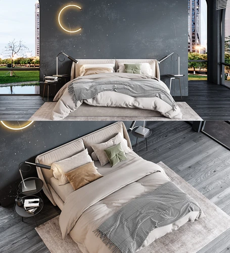 米洛提 minotti 现代双人床