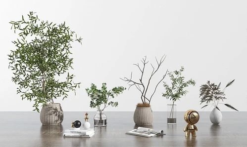 现代绿植枯枝花瓶