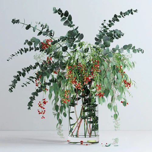 现代尤加利叶插花