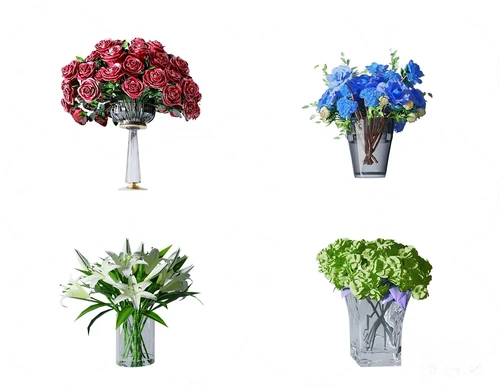 现代花瓶花卉组合