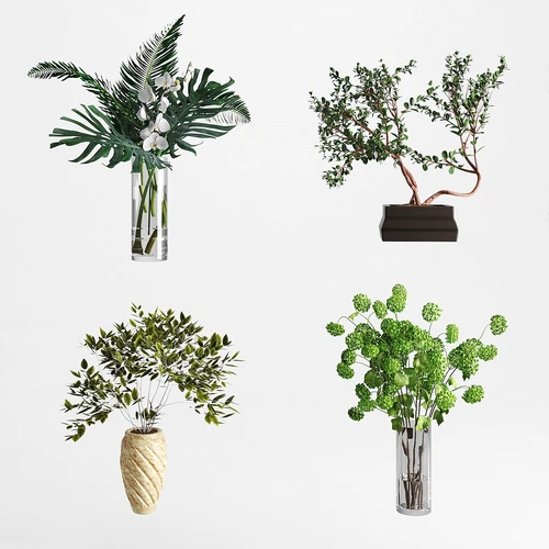 现代植物盆栽花瓶
